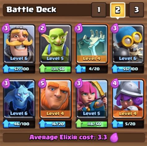 clash royale arena 3 deck.